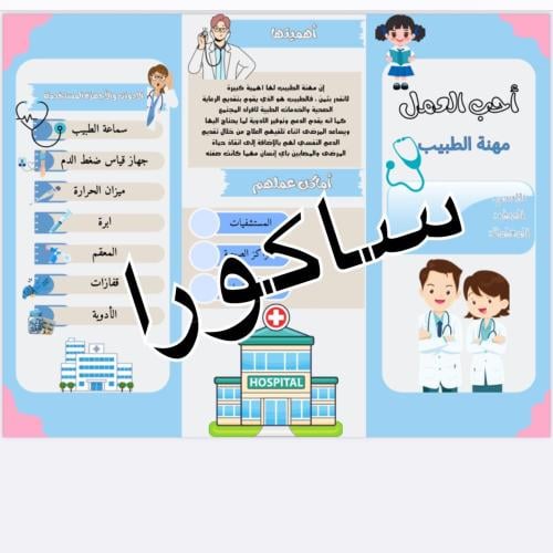 مطويه لغتي (المهن )صف ثاني(الترم الثالث)