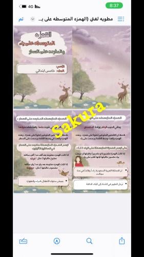 مطوية لغتي ( الهمزه المتوسطه على ياء والمفردة على...
