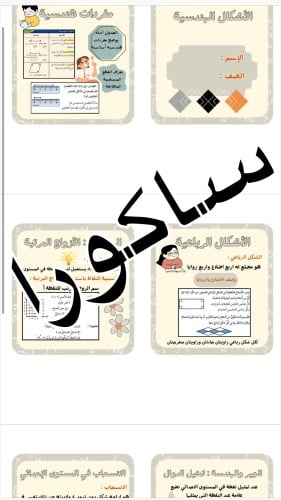مطويه رياضيات الاشكال الهندسيه صف خامس (الترم الثا...