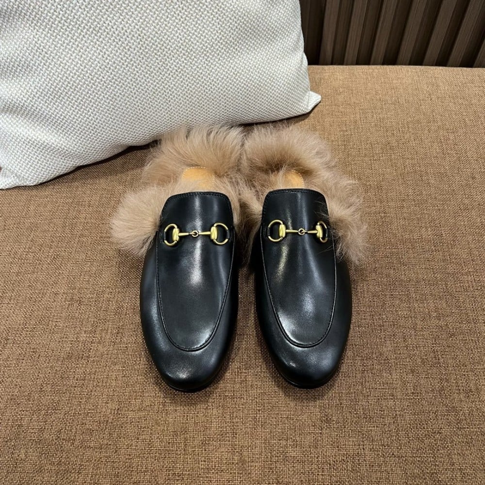 Gucci princetown sales shearling