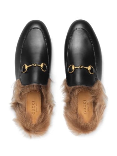 Gucci Princetown shearling leather mules