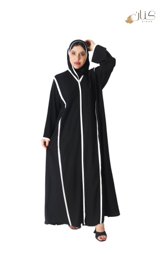 عبايه كريب مع نقشه من الخلف