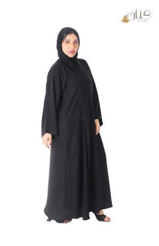 عبايه كريب فصوص مع كسره من الخلف