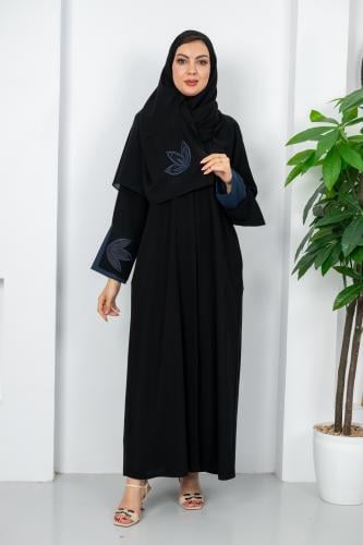 عبايه كريب فصوص لولو