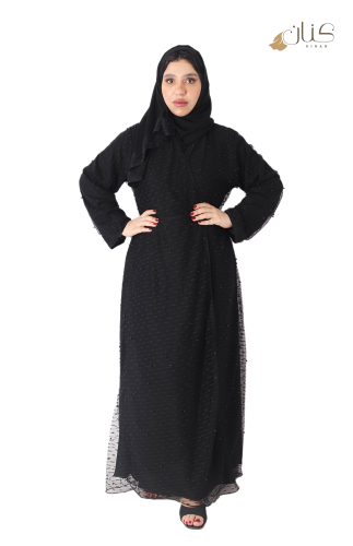 عبايه كريب فصوص لولو