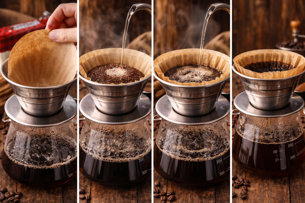 طريقة تحضير قهوة مقطرة باستخدام فلاتر كاليتا