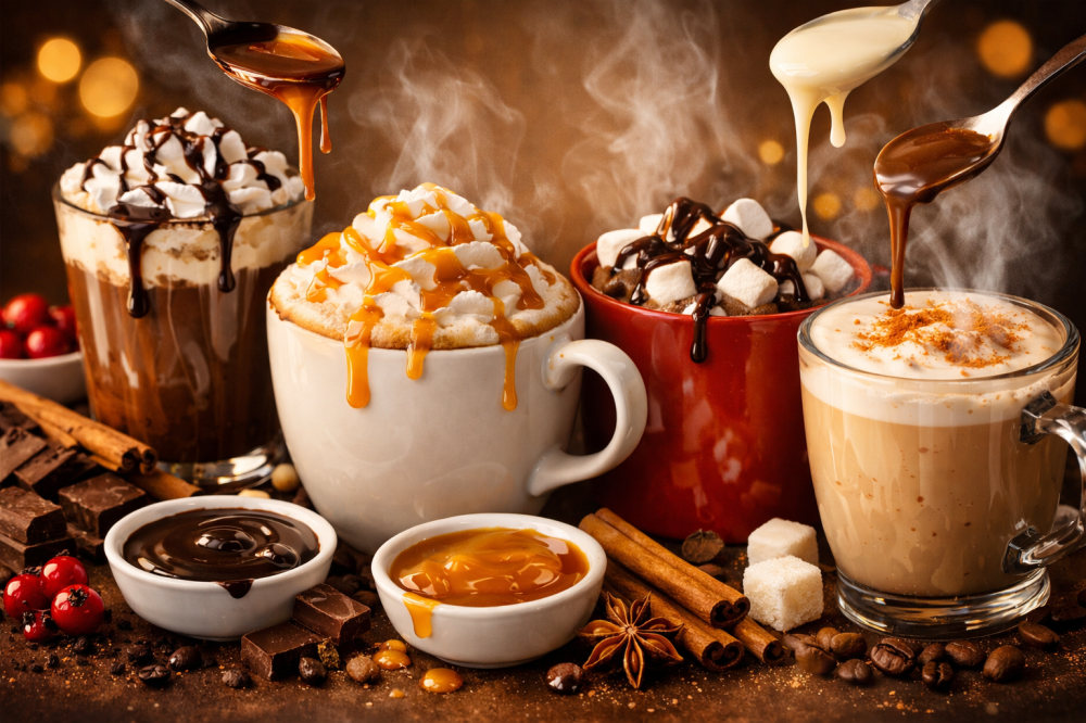 How do sauces change the experience of hot drinks?