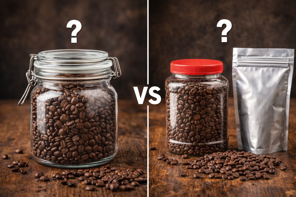هل من الأفضل تخزين القهوة في الزجاج أم البلاستيك؟