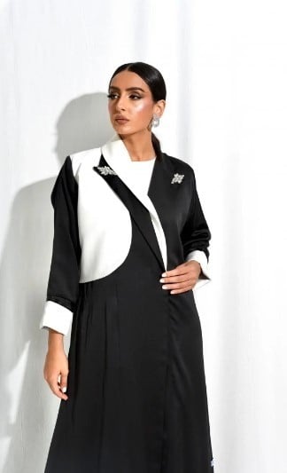 Abaya with a mesh dress