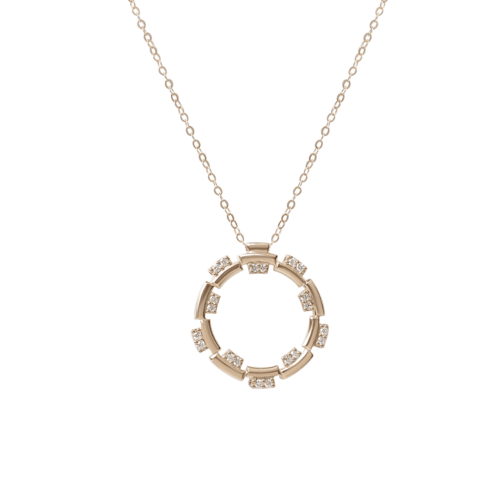 تعليقة المربع من الذهب عيار18 والماس بنقاء VC