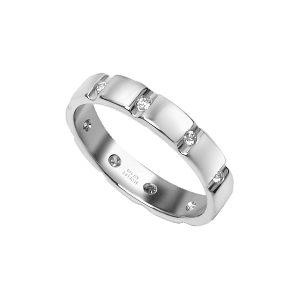 خاتم مجموعة المربع بالالماس بنقاء VS