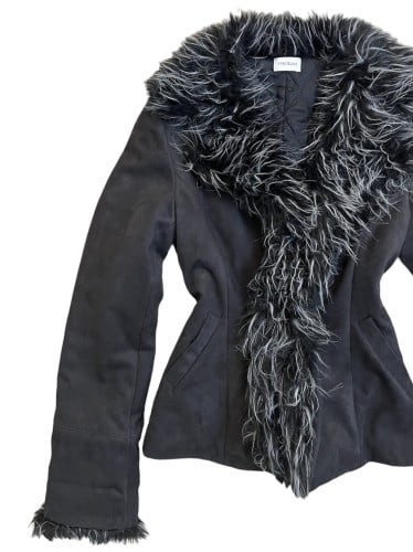 Fur long jacket,size: M