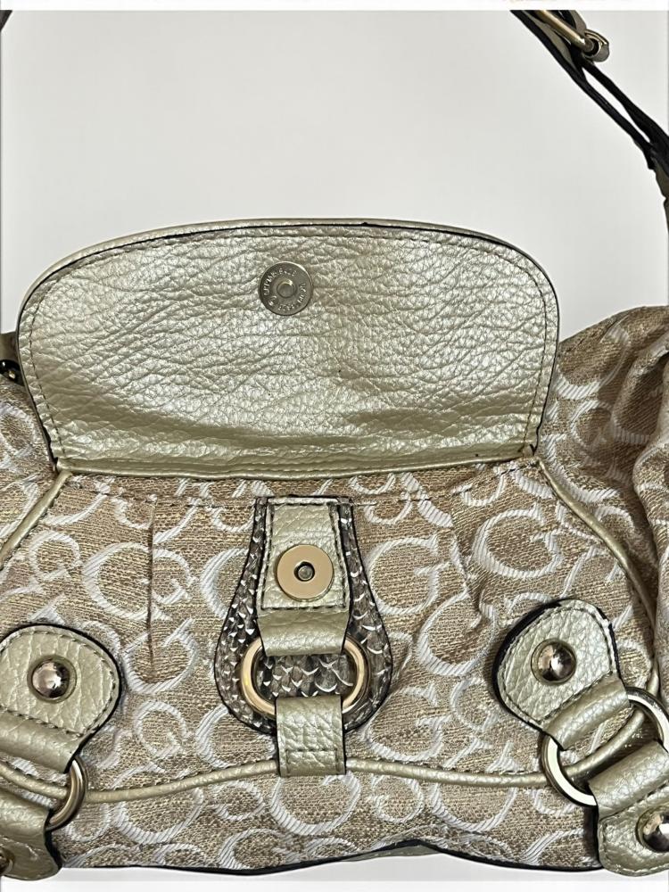 Guess Beige Metallic Handbag