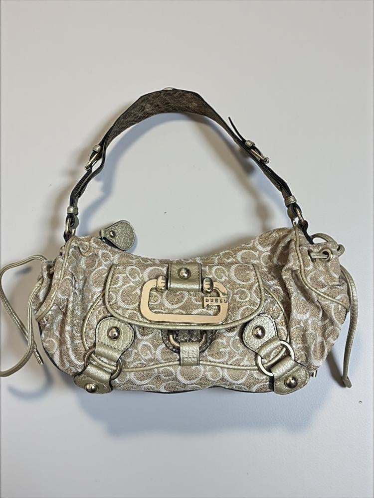 Guess Beige Metallic Handbag
