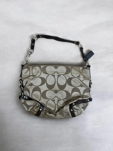 COACH Tan/Brown Carly Handbag Purse F15250 Signatu...