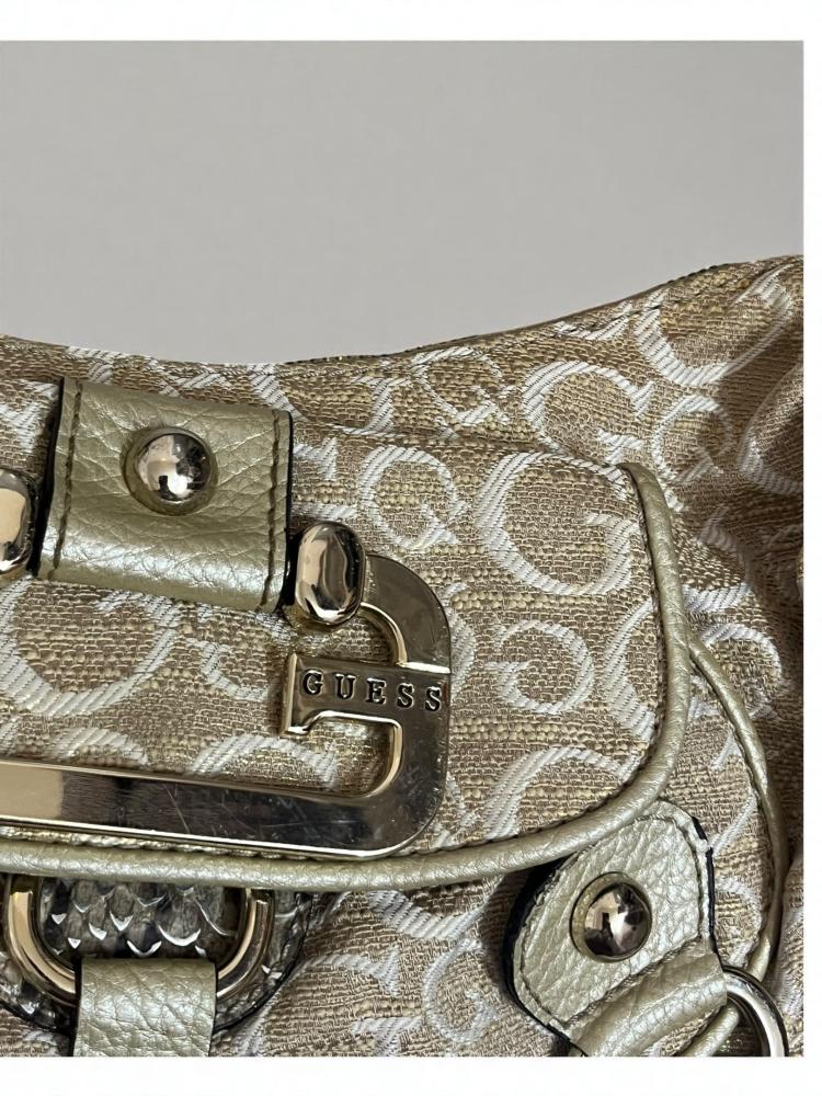 Guess Beige Metallic Handbag