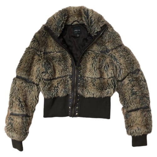 Brown Faux Fur Short Jacket Size:M