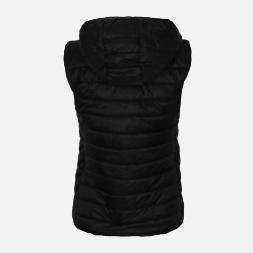 ADIES BASIC PUFFER GILET WITH HOOD