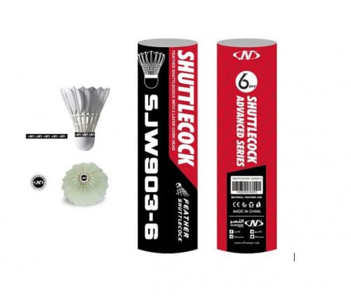 NSPORT 6PCS FEATHER SHUTTLE COCK WITH 2 LAYER CORK HE