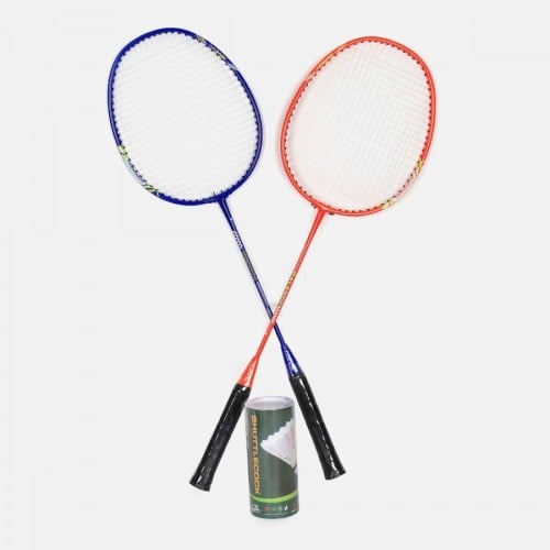 NSPORT ALUMINUM+STL 2 RACKETS+3 FEATHER S COCKS EVA H