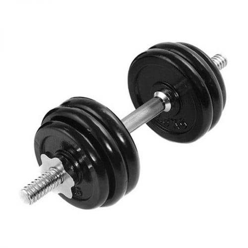 Power.Fit Rubber Dumbbell Set 1 Pieces [Black- 15KG]QJ-DS019