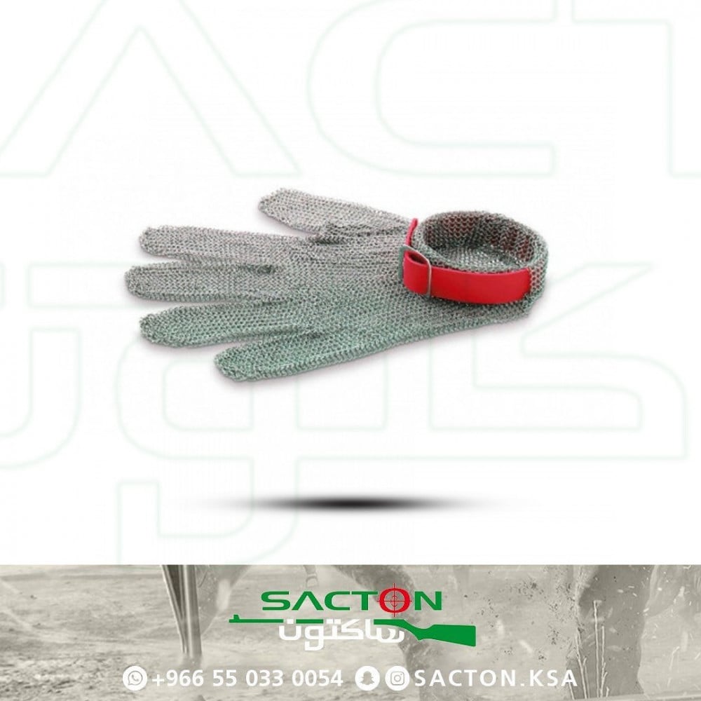Anti-Cut Glove M Stainless Steel - Plastic Strap - Metal Mesh - 08503
