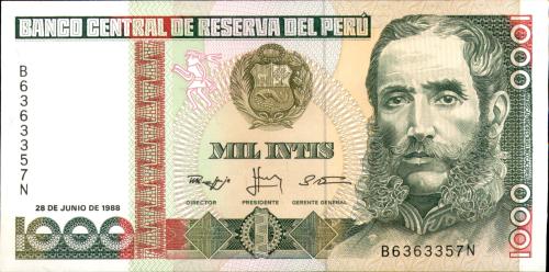1000 إنتي البيرو لعام 1988م والحالة أنسر (UNC)