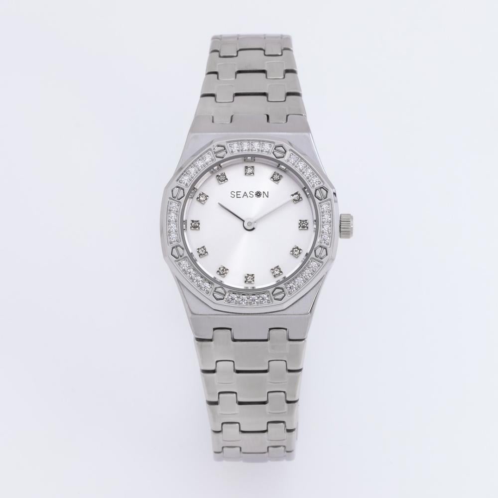 ساعة سيزون نسائية مرصعة بالكرستال