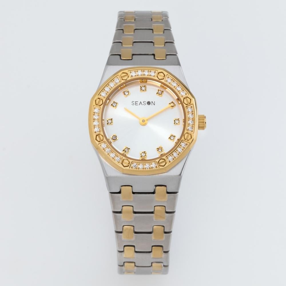 ساعة سيزون نسائية مرصعة بالكرستال