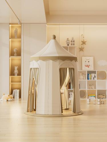خيمة الطفل مع الملحقات لون بيج و بني فاتح