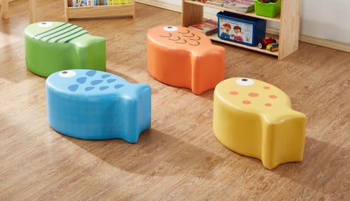 جلسات أطفال - شكل سمكة 4 قطع ملونة