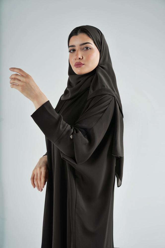 طقم ٣ قطع عباية نسمة - زيتي