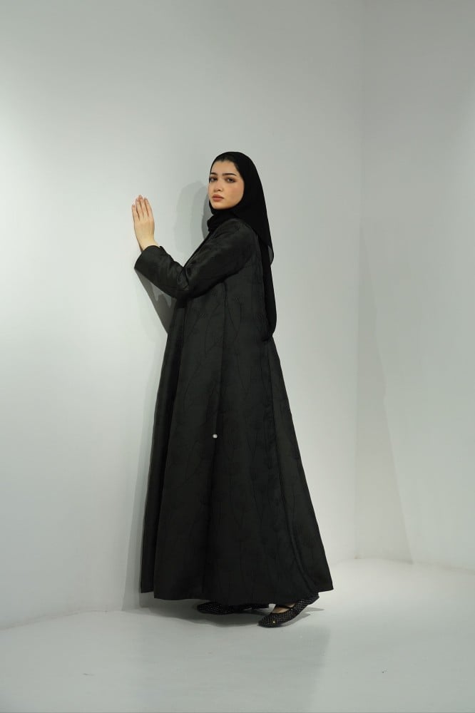 Black Jacquard Abaya - Cancelled
