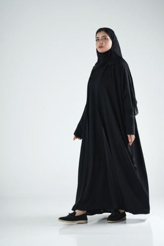 طقم ٣ قطع عباية نسمة - أسود