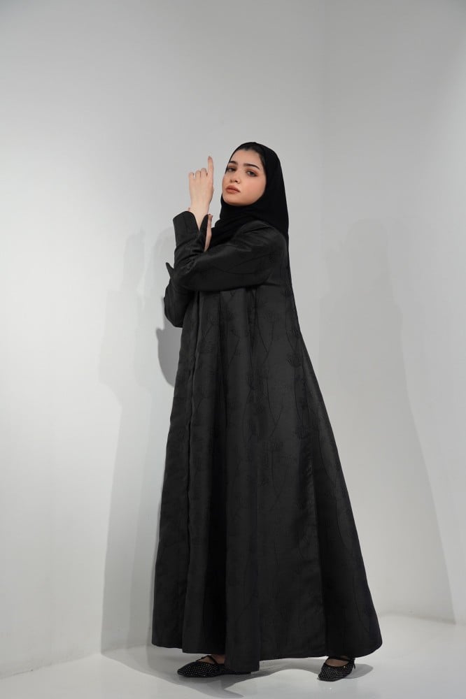 Black Jacquard Abaya - Cancelled
