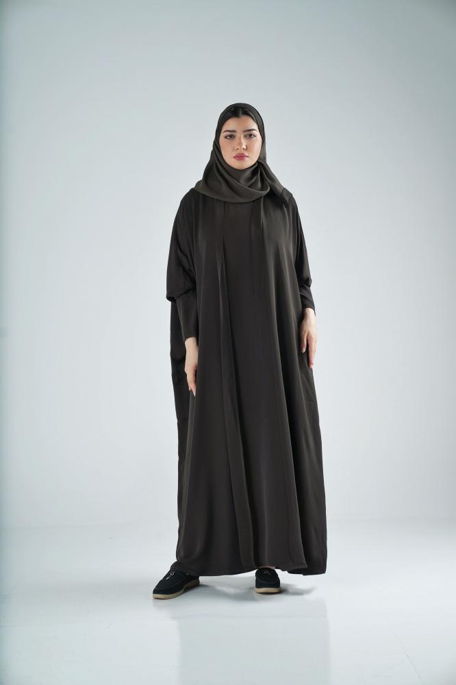 طقم ٣ قطع عباية نسمة - زيتي