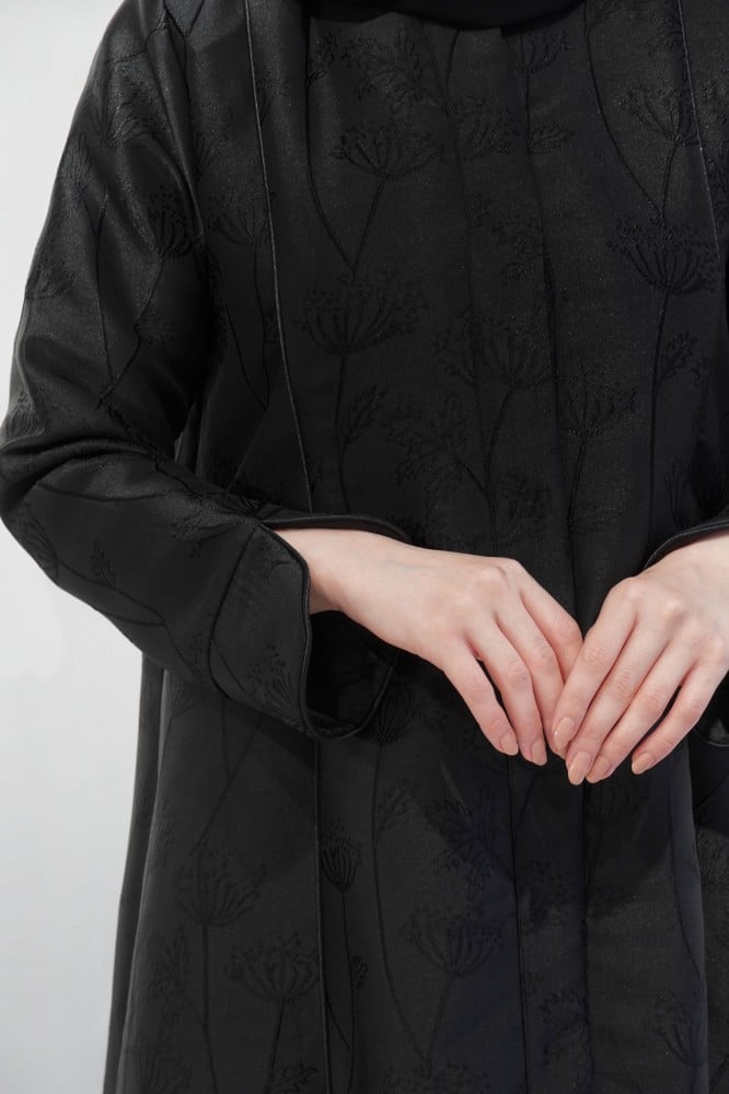 Black Jacquard Abaya - Cancelled
