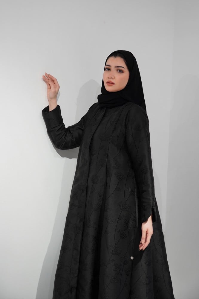 Black Jacquard Abaya - Cancelled