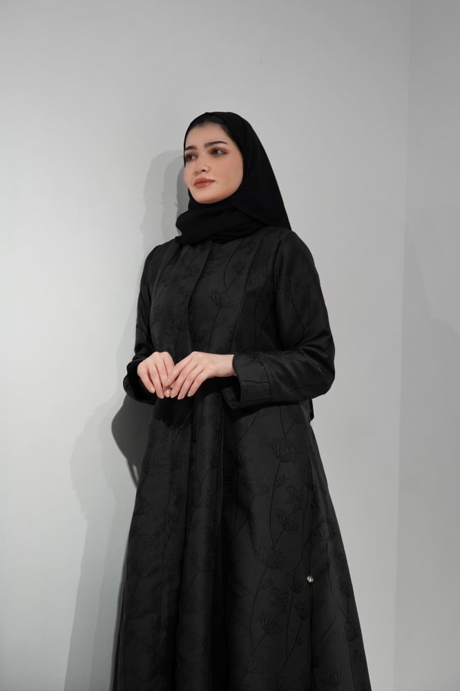 Black Jacquard Abaya - Cancelled