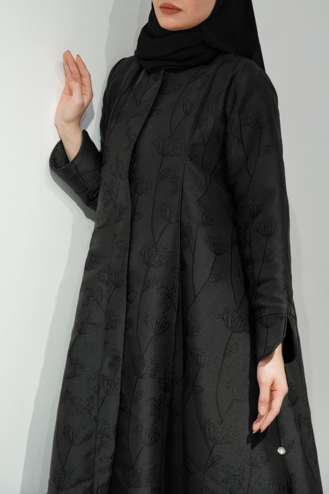 Black Jacquard Abaya - Cancelled