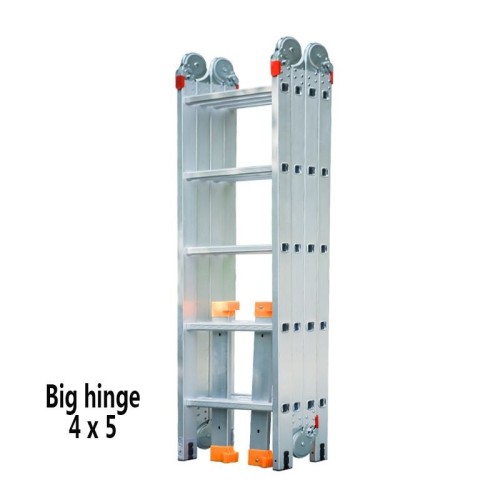 سلم متعدد 4×5 20 درج كروم ثقيل