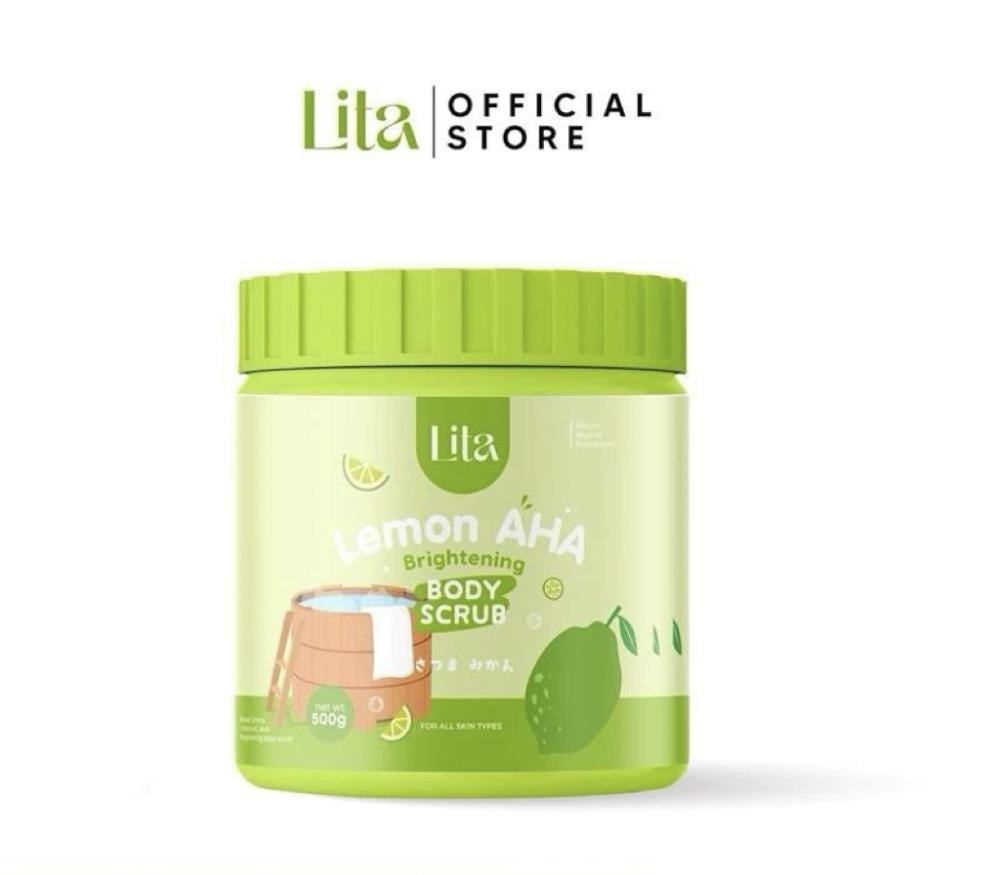 مقشر ليتا بالليمون و احماض الفواكه لتقشير وتفتيح الجسم Lita Lemon AHA Brightening Body Scrub 500g