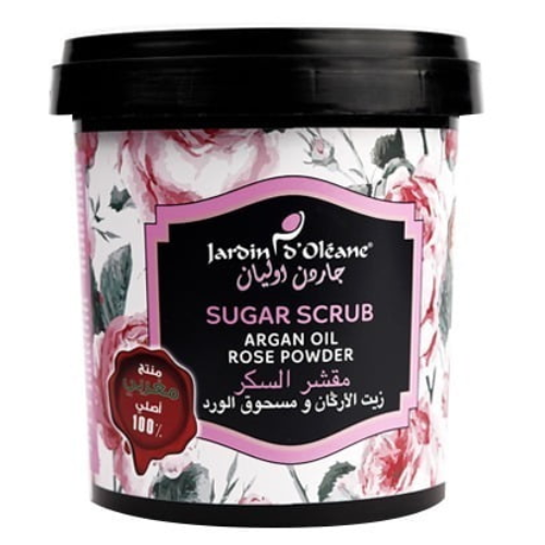جاردن اوليان - مقشر السكر للجسم بزيت الأركان ومسحوق الورد 600 غرام