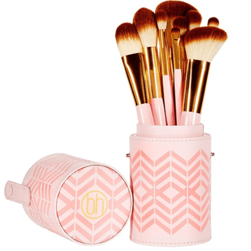 بي اتش كوزماتيكس - مجموعة فراشي مستحضرات التجميل بينك بيرفيكشن وردي/ذهبي/بيج