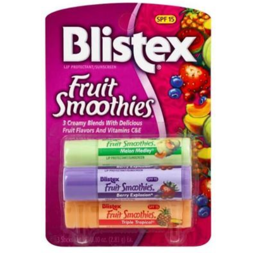 بليستكس - عبوة من 3 عبوات واقية من الشمس للشفاه من سموذي الفاكهة 3 x 2.83 غرام