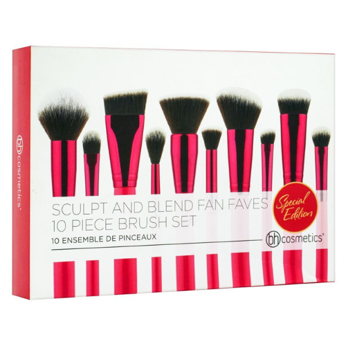 بي اتش كوزماتيكس - مجموعة فرش مكياج سكلبت اند بليند فان فيفز - 10 فرش