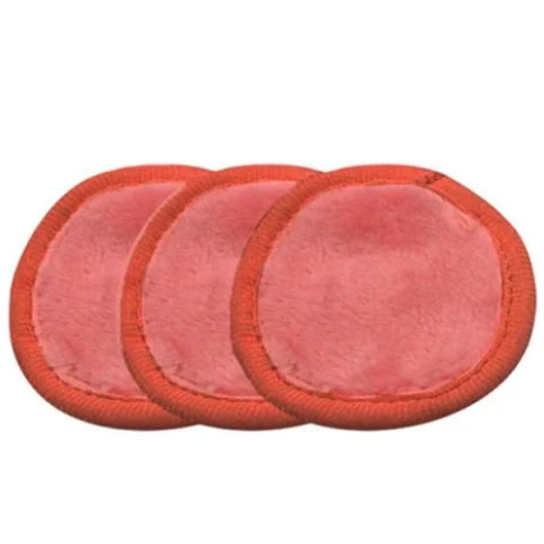 مناشف إزالة المكياج 3 قطع وسادة بلون برتقالي من سيسليا