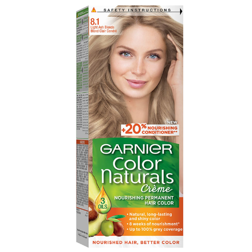 صبغة كولور ناتشرلز اشقر رمادي فاتح 8.1 من غارنييه