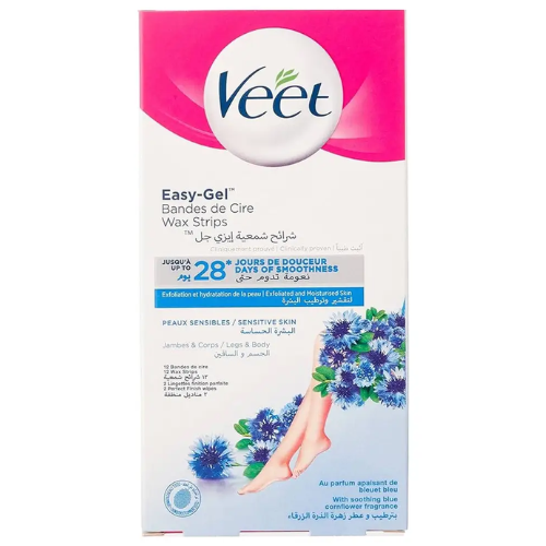 فيت - شرائح شمعية باردة لإزالة الشعر للبشرة الحساسة مكونة من 12 قطعة