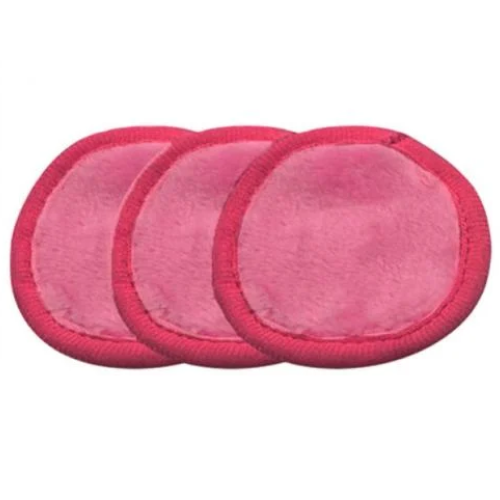 مناشف إزالة المكياج 3 قطع وسادة بلون زهري غامق من سيسليا